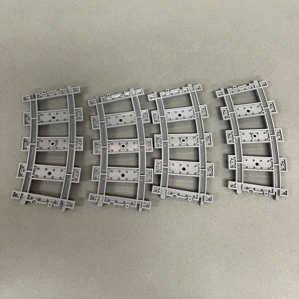 Lego 53400 Train Tracks Curved Gray Replacement Parts Pieces Lot of 4